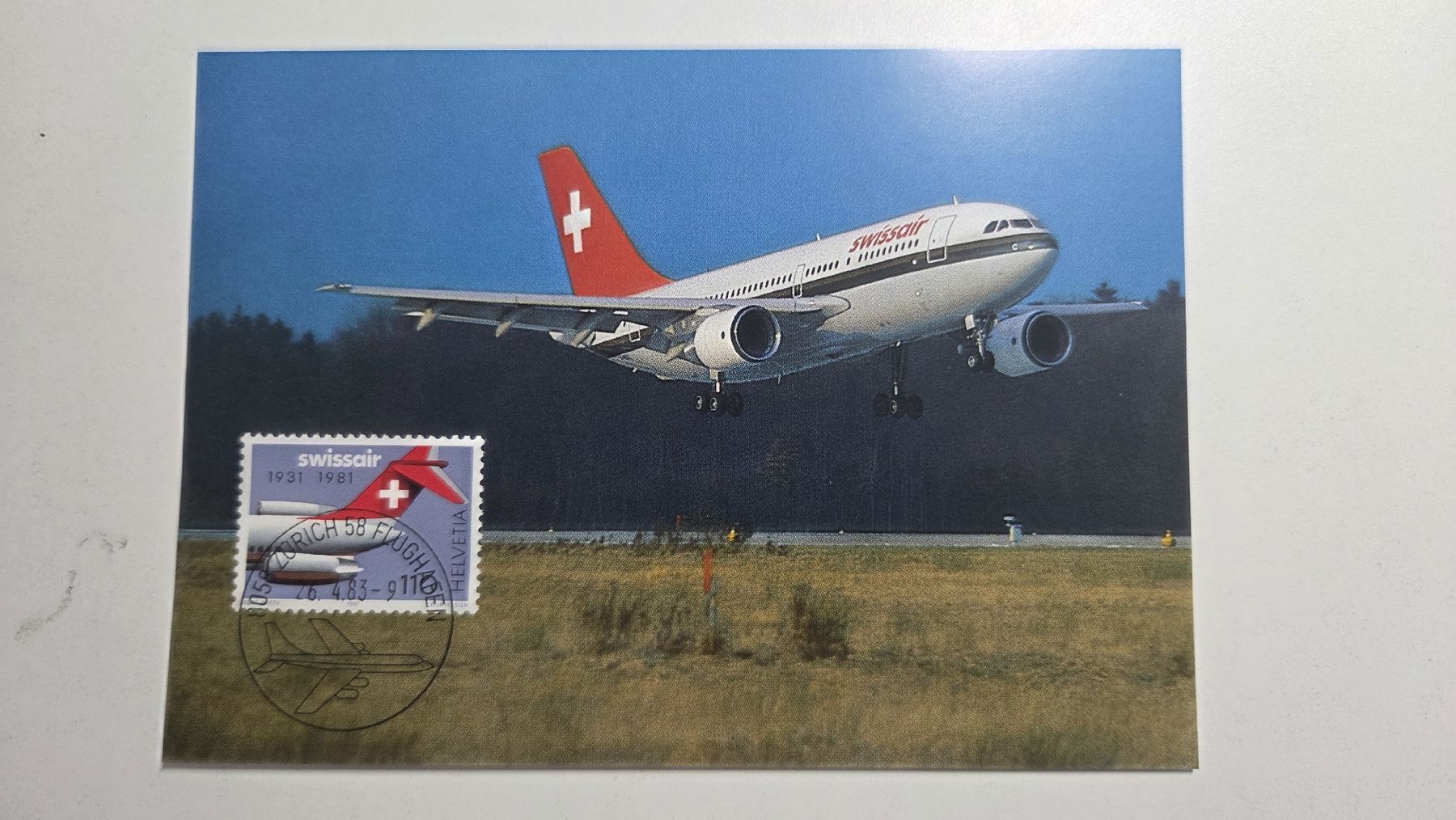 Tutti i francobolli: 1983 Maximumkarte A310-220 Swissair – Usato da Arni AG venduto da Moth68