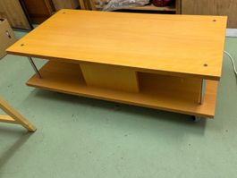 Fernsehtisch mit Rollen, Buche furniert