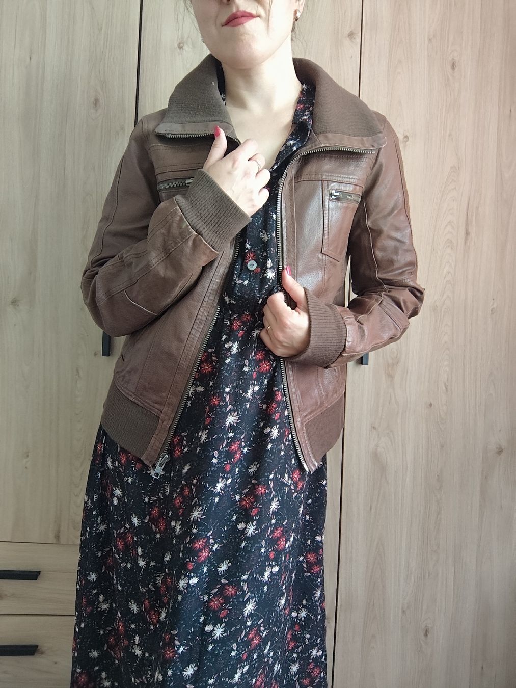 Only Giacche: DEFEKT Brown Leather Jacket "Only"  – Difettoso da Mägenwil venduto da VintageGirly