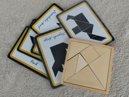 Tangram Puzzle mit Vorlagen -