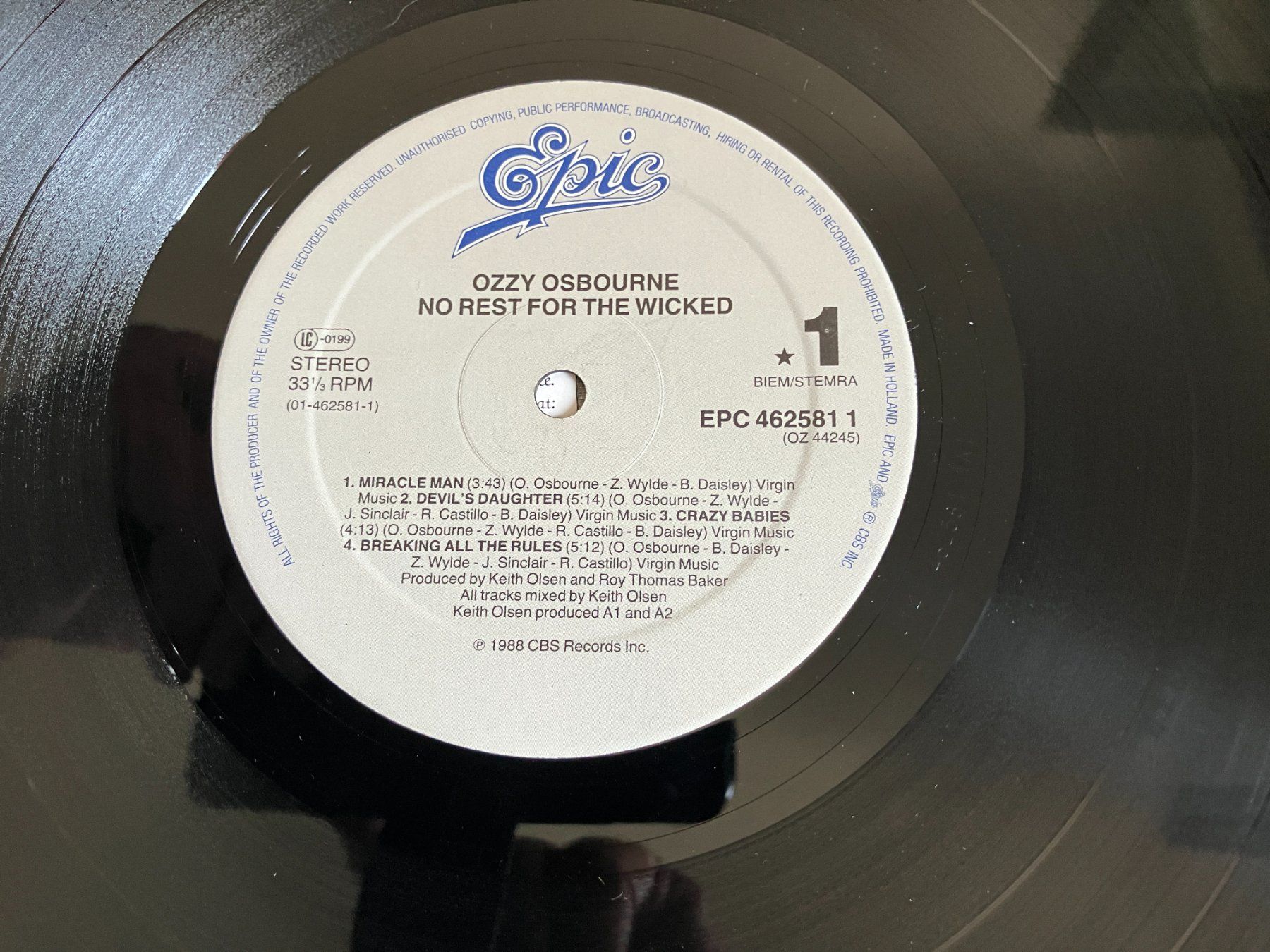 Dischi in vinile: Ozzy Osbourne – Usato da Aarwangen venduto da Jukebox3 7