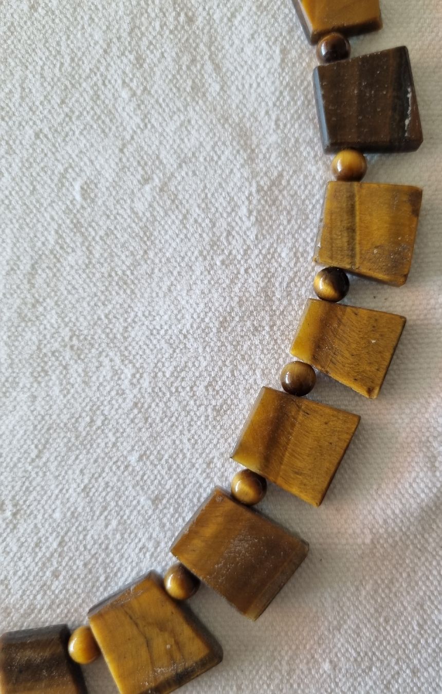 Catenine: Collier Oeil de Tigre Vintage, formes Géométriques Originale – Usato da Grand-Lancy venduto da Evelyne010 5