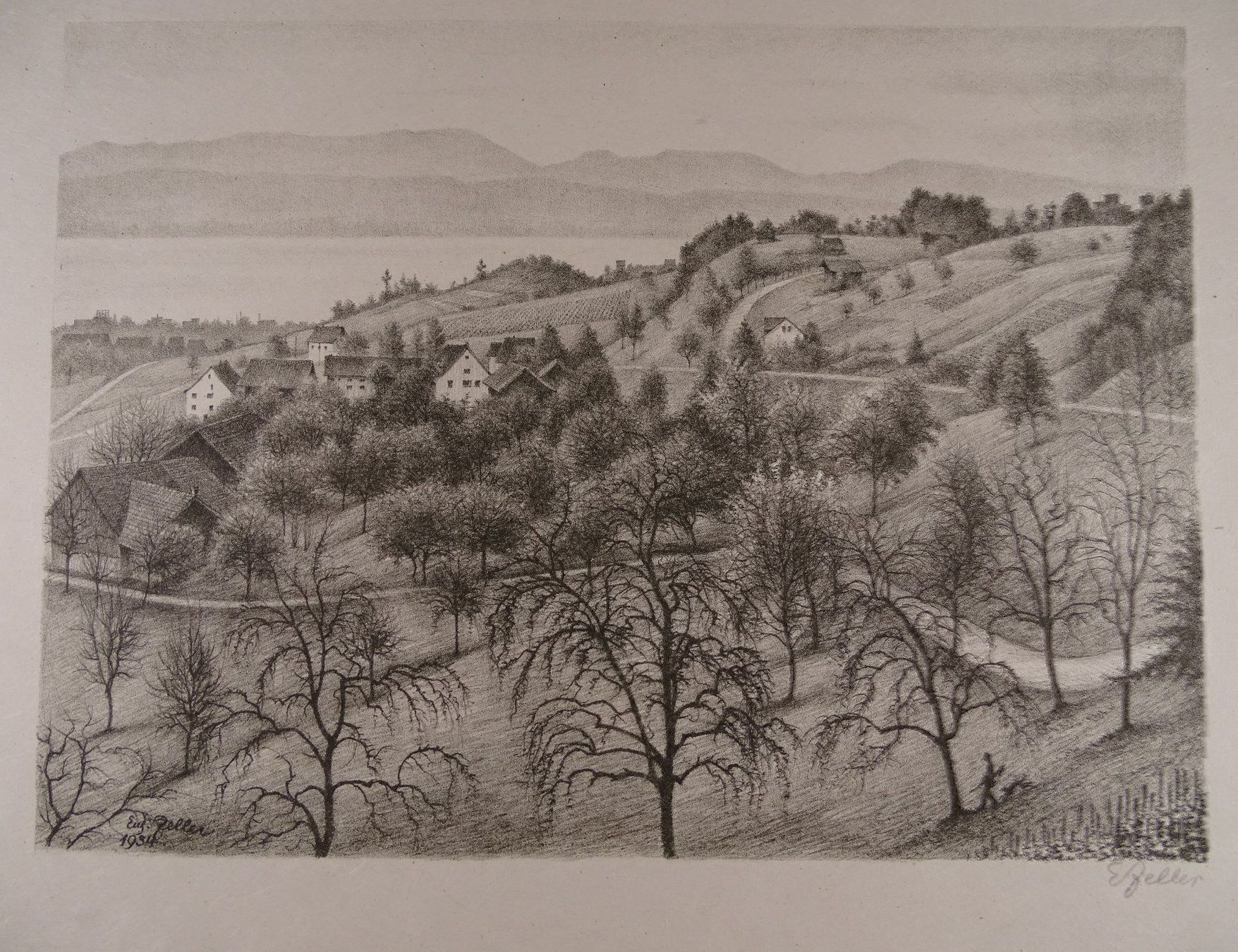 Gravures: MEILEN, LITHOGRAPHIE 1938 – D'occasion à Grüningen par Kartensammler
