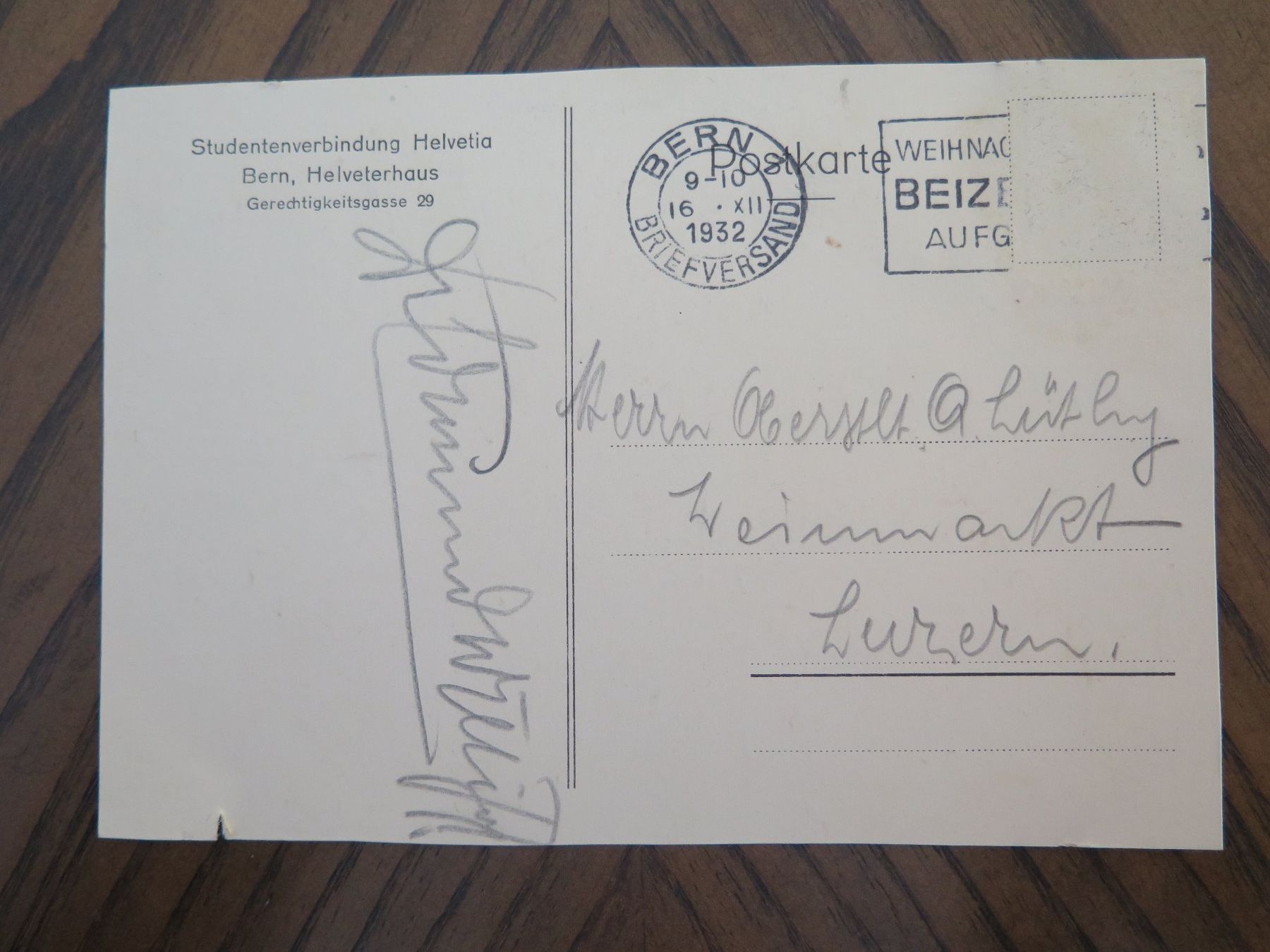 Cartoline postali: STUDENTIKA - HELVETIA BERN – Usato da Wittenbach venduto da lipasal 2