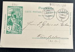 UPU Postkarte Abart lange Haare Einzeiler Donzhausen 
