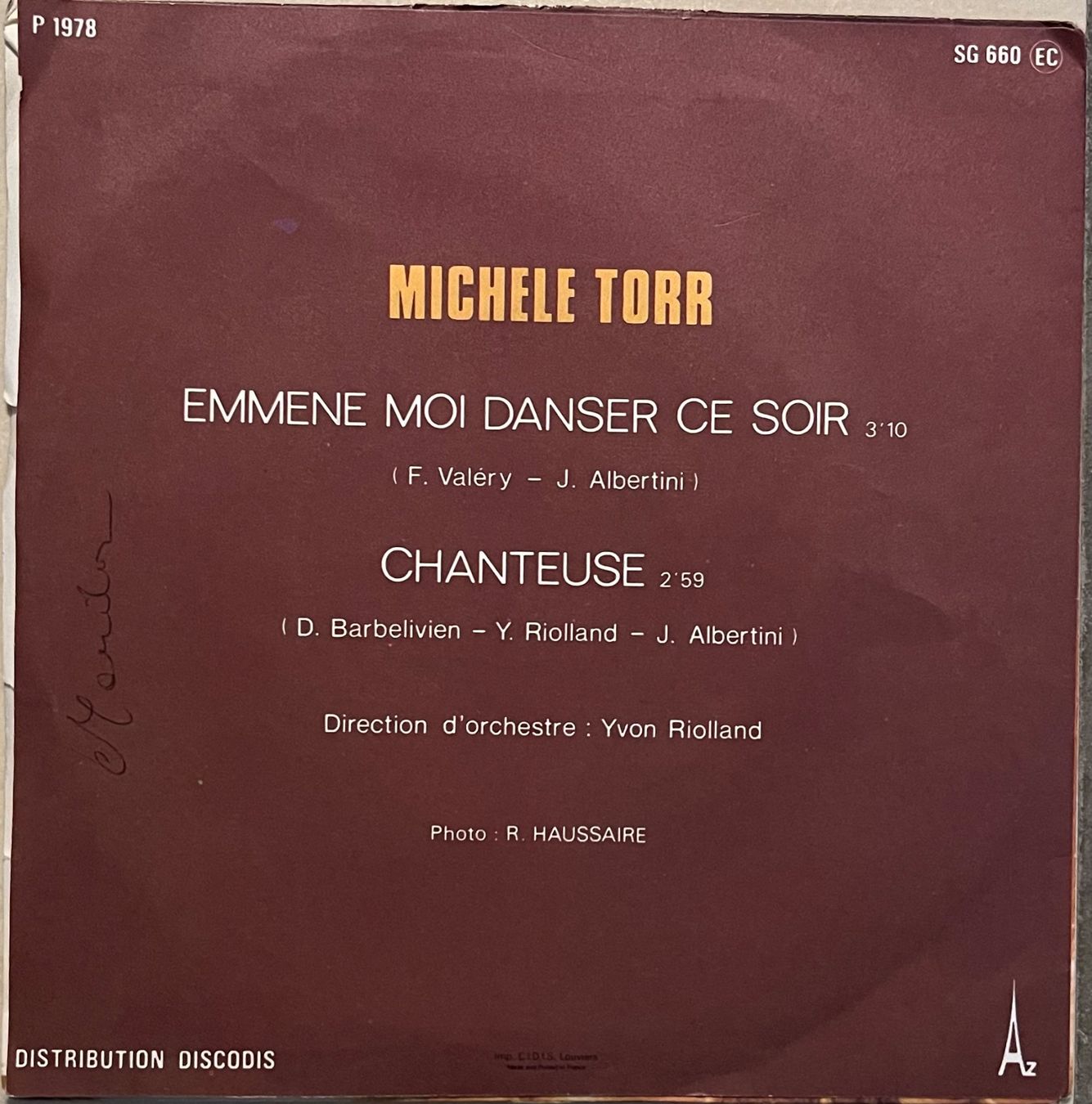 Dischi in vinile: MICHELE TORR - EMMÈNE-MOI DANSER CE SOIR – Usato da Bussigny venduto da vinyl-pas-cher 1