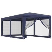 vidaXL Partyzelt mit 6 Mesh-Seitenwänden Blau 3x6