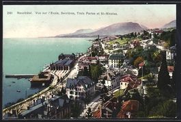 Neuchâtel, Vue sur l'Evole, Serrières,