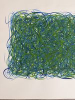 Original Kunstwerk, abstrakte Malerei, Unikat, Grün/Blau