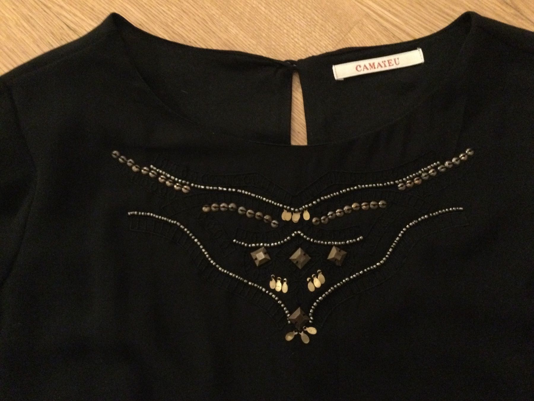 Tuniche: Schwarze geschmückte Tunika - Bluse - Bluse - tunique noire – Nuovo (secondo la descrizione) da Zürich venduto da Janakpur 5