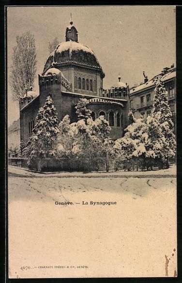 Cartoline postali: Geneve, La Synagogue, Ansicht der Synago – Usato da Berlin venduto da bartko-reher