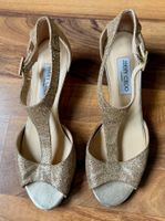Jimmy Choo Sandalen Gold Glitzer Gr. 40 - Sommer-Look!