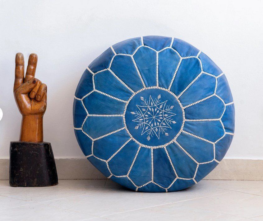 Divani: Pouf  Marocain en Cuir de Marrakech – Nuovo (secondo la descrizione) da cournillens venduto da Haronn 6