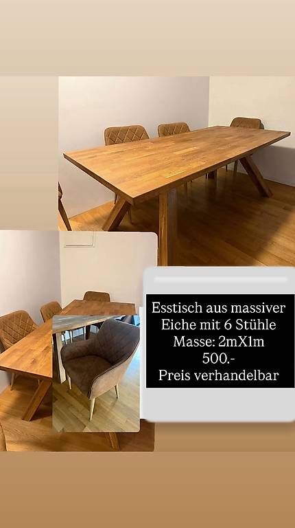 Tavoli: Esstisch aus massiver Eiche mit 6 Stühle – Usato da Bern venduto da spa_c2k7
