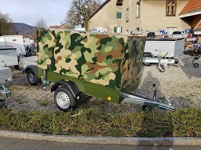 Böckmann Rimorchi: Tieflader TL-EU2 mit camouflage Blache – Nuovo e nell'imballaggio originale da Gunzgen venduto da HofmannAnhaenger 2