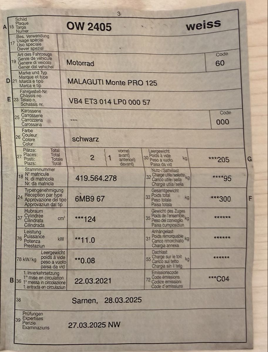 Malaguti Strada: Malaguti Monte Pro 125, Top Zustand – Usato da Alpnachstad venduto da Bigdeals0 9