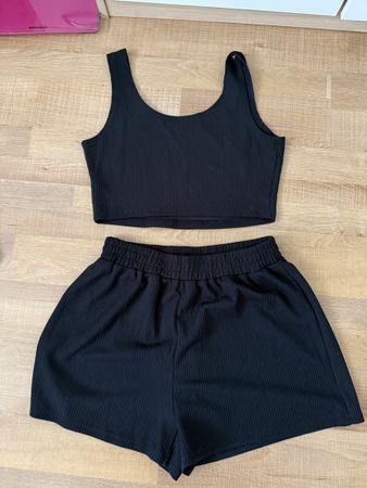 Schwarzes Shein Sommer Set, Grösse L (40/42) - Neuwertig