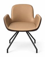 Moderner Polsterstuhl mit Armlehnen – Beige/Braun