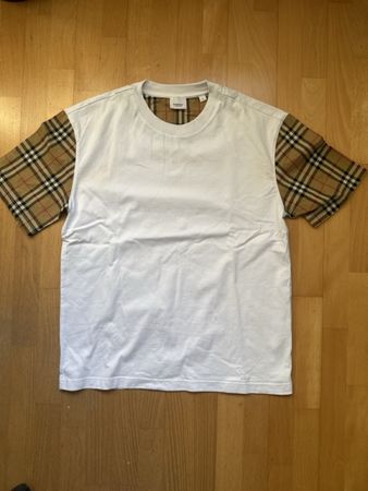 Burberry Stretch Check Sleeves Cotton T-shirt