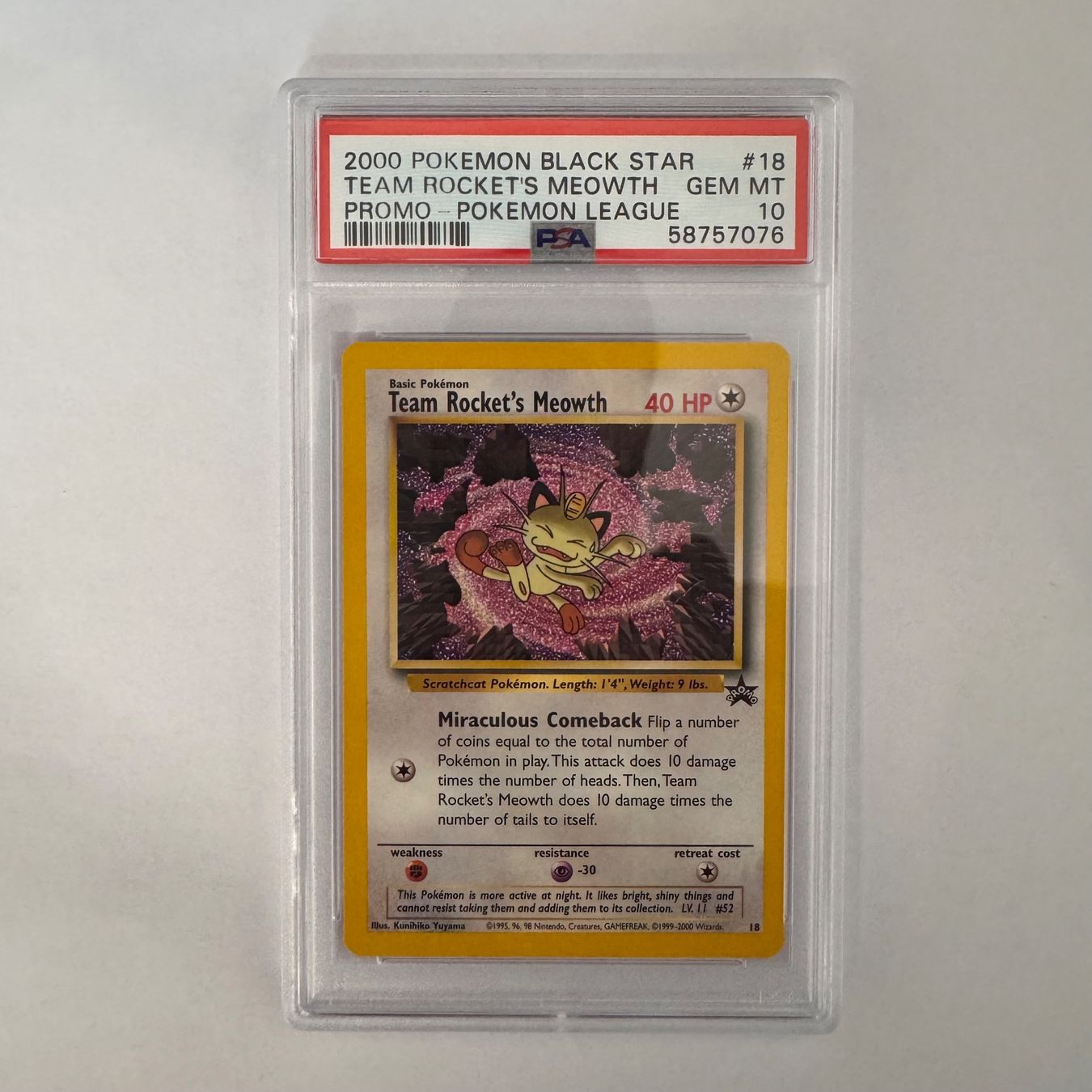 Pokémon Carte collezionabili: Pokémon Team Rocket's Meowth - 18 - ENG - PSA 10 – Nuovo e nell'imballaggio originale da Staad SG venduto da miaCards