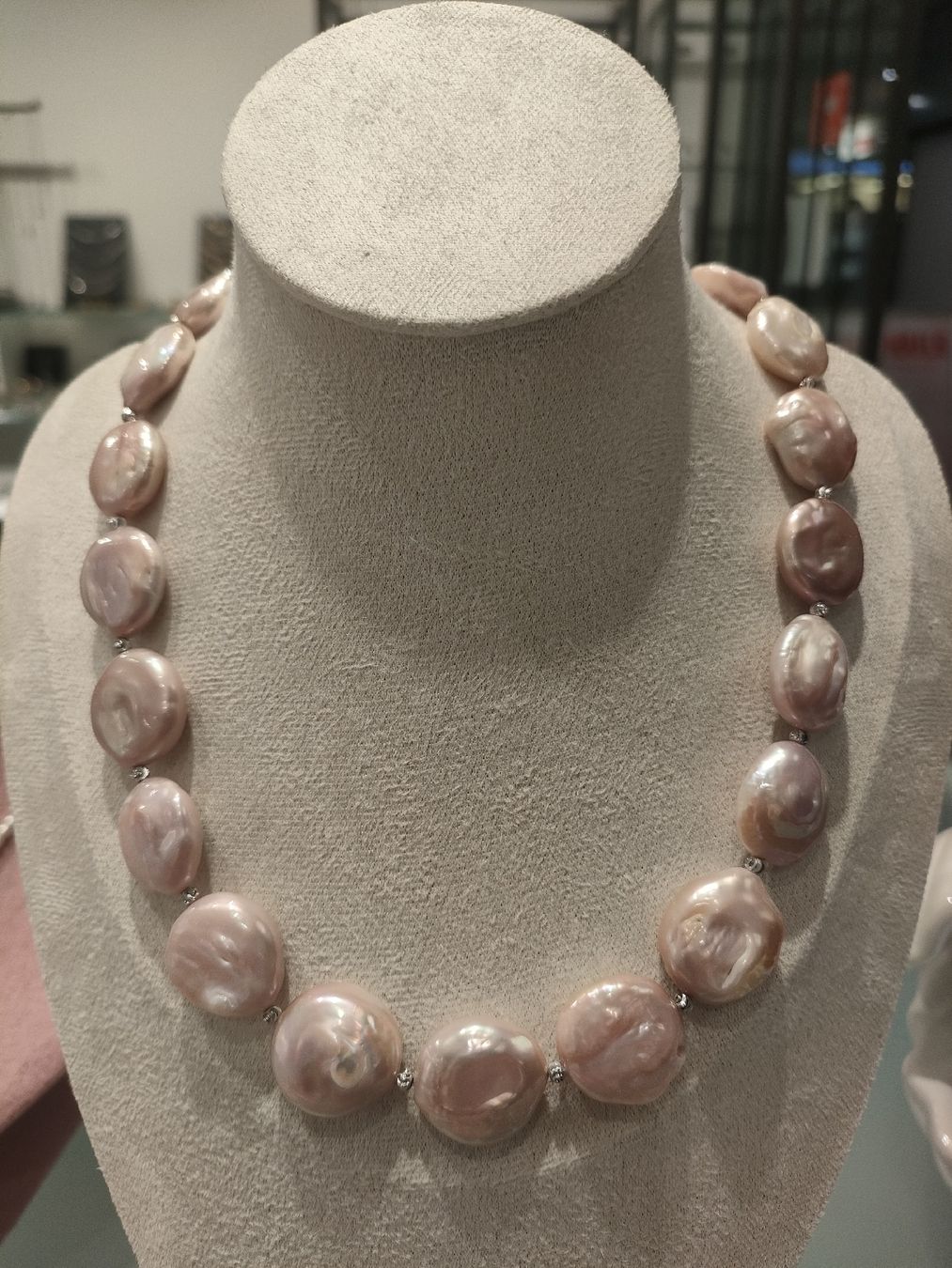 Catenine: Süsswasserperlen Kette Rosa  – Nuovo e nell'imballaggio originale da Bern venduto da Lidia.5 1