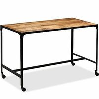 Grande table bureau style industriel sur roulettes 