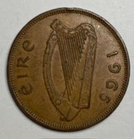 Irische 1 Penny Münze 1965 Eire