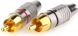 RCA 10x Metall Cinch Stecker Vergoldet 6mm Löten Schrauben