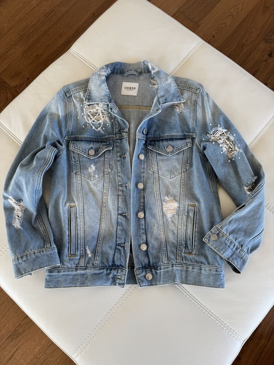 Guess Jacken: GUESS Denim Jacket With Pearls, Size XS – Neu (gemäss Beschreibung) aus Forch von ele_9gsf 1