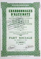 Charbonnages d'Alexinatz SA, Bruxelles - 1949