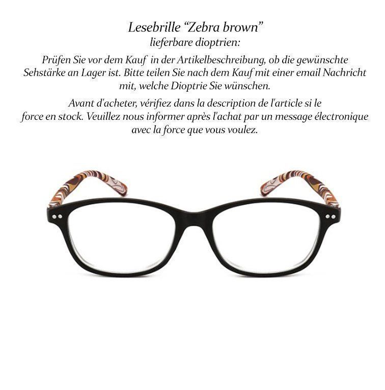 Occhiali & Lenti: Lesebrille Zebra braun +1.0 – Nuovo e nell'imballaggio originale da Pfäffikon SZ venduto da ANNAPURNA8091