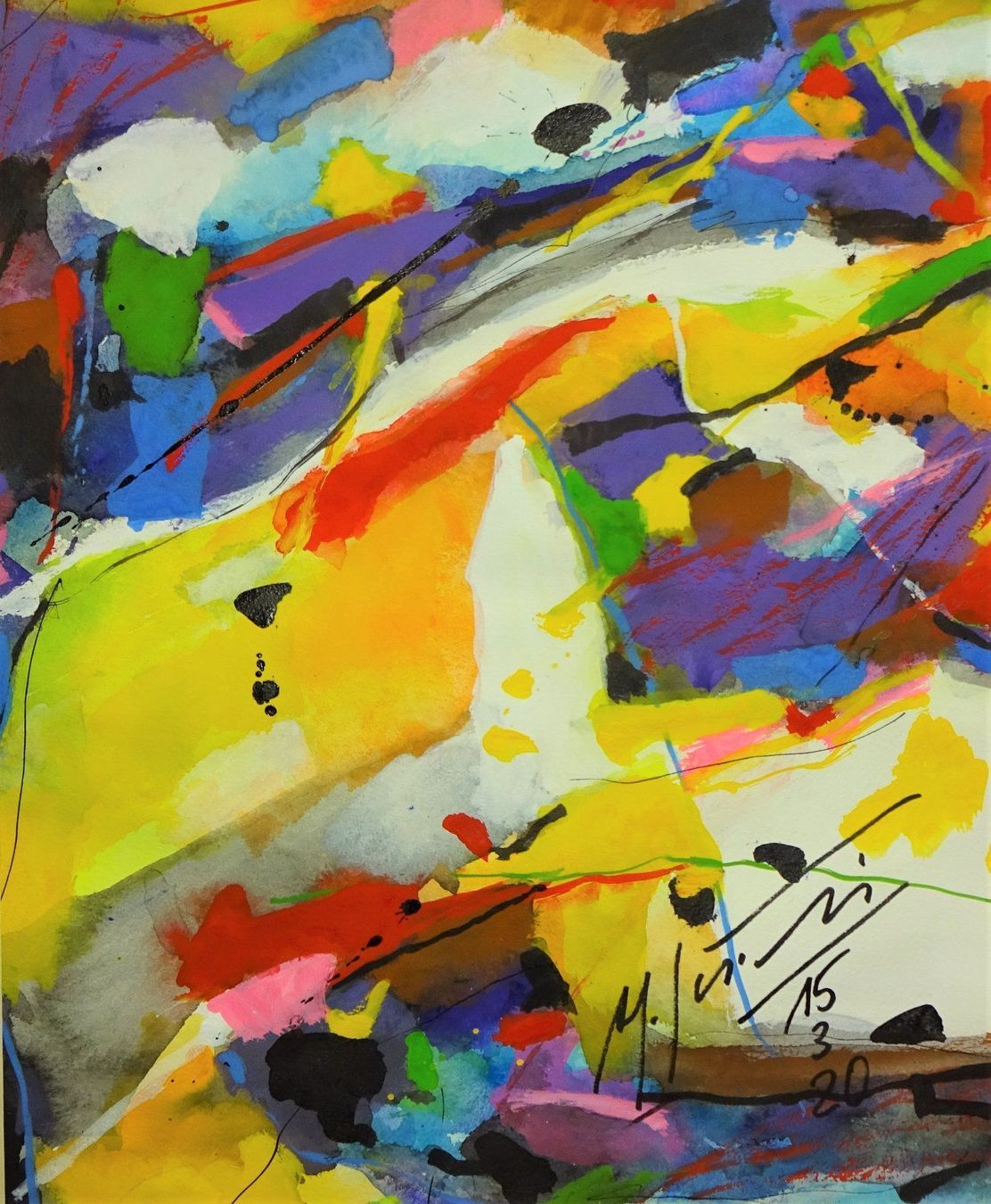 Tableaux: 17) Abstraktes Gouache Gemälde – D'occasion à Zürich par kunstkreis
