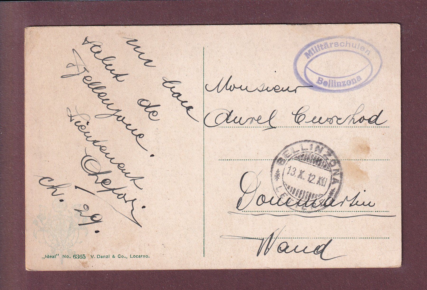 Ansichtskarten: BELLINZONA - 1912 Feldpost – Gebraucht aus Pully von nicecards 1