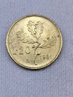 Pièce italienne 20 lires 1981, rare!
