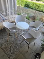 Gartentisch rund weiss mit 4 Stühlen weiss 