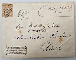 schöner ganzer Brief mit 22B (Kat 400.-)Grossmünster ZH 30.-