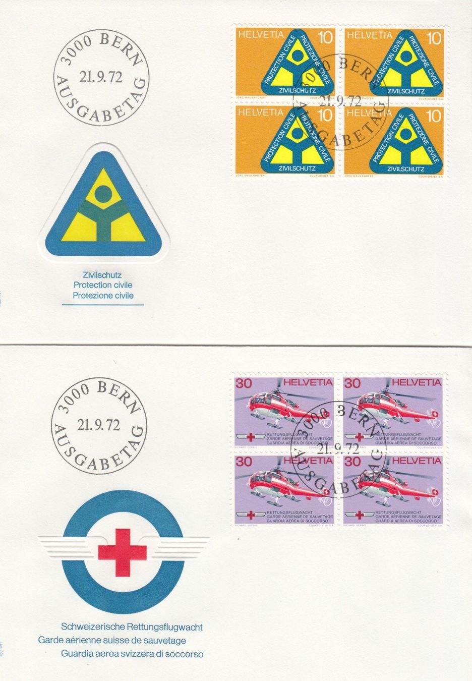 Tutti i francobolli: SBK 517 - 519 im 4er-Block FDC – Usato da Bürglen TG venduto da StampGraf 1