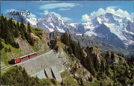 1986 AK Schynige-Platte-Bahn mit Eiger, Mönch und Jungfrau