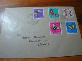 Satzbrief Pro Juventute 1954, o Zürich Aussersihl, gelaufen
