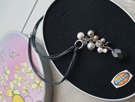 original FOSSIL collier mit perlen neu