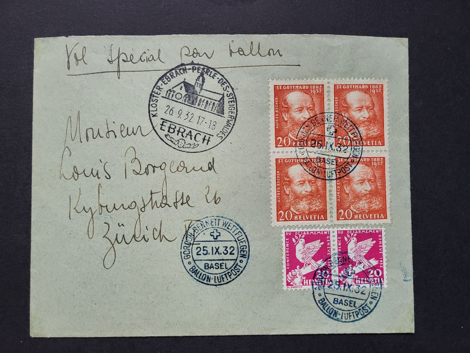 Tutti i francobolli: 1932, Brief mit Luftpost nach Zürich – Usato da stäfa venduto da brandy66