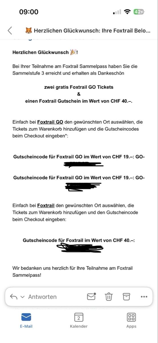 Buoni: Fox trail Gutscheine – Nuovo e nell'imballaggio originale da Stettfurt venduto da cindy044