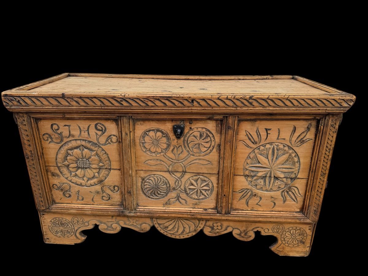 Cassapanche: Originale Engadiner Arventruhe, datiert 1723 – Usato da Ottikon venduto da san_w99n 9