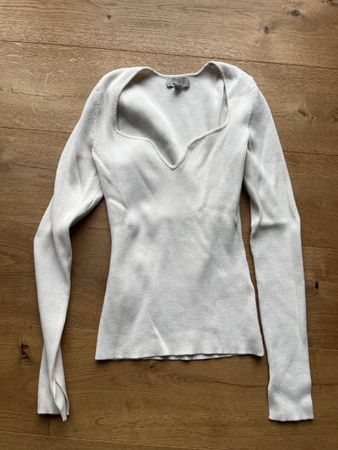 H&M Langarmshirt in Creme, Grösse S