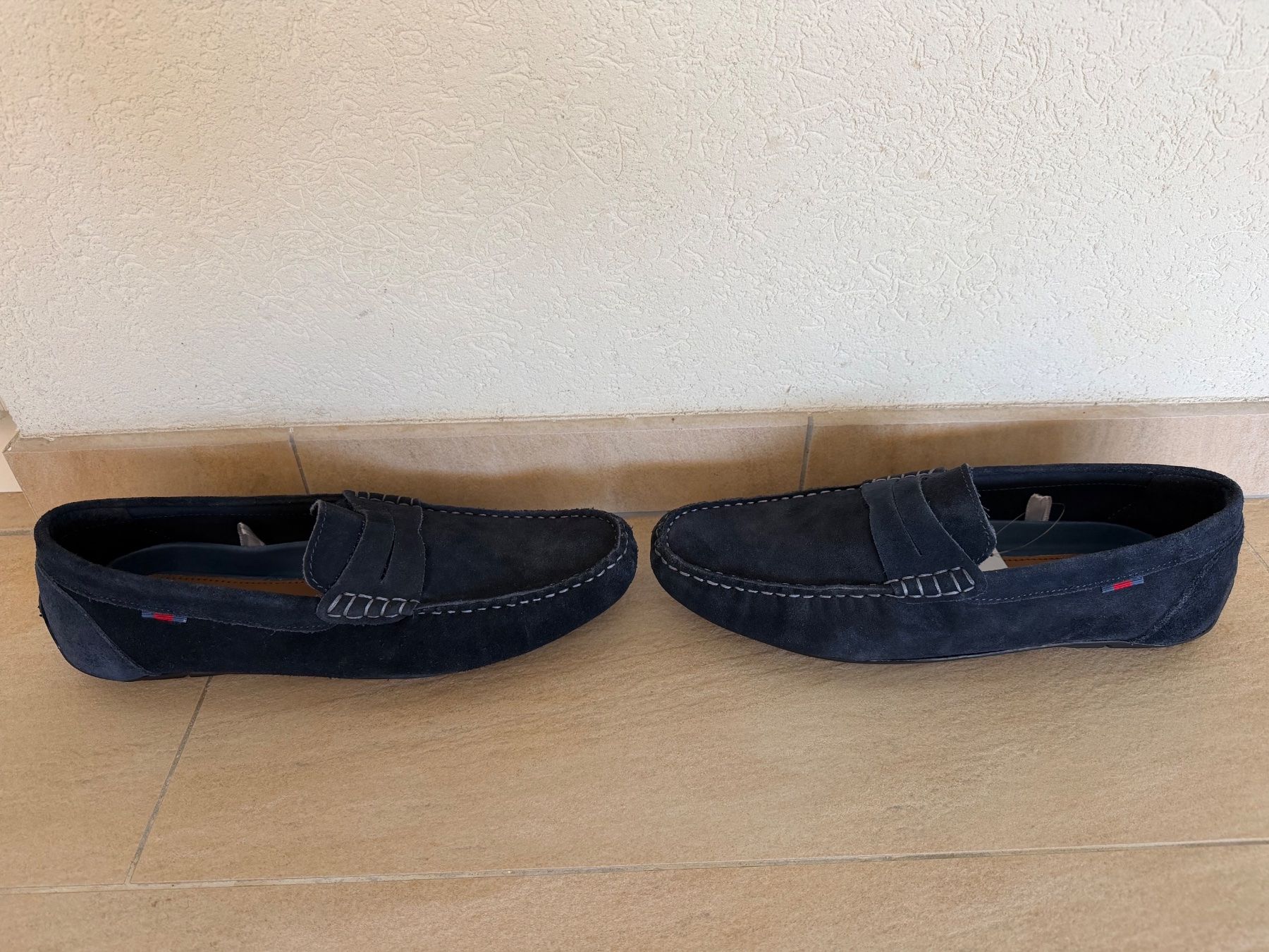 Herrenschuhe: Mocassins en daim bleu, p. 46 – Neu (gemäss Beschreibung) aus St-Gingolph von GoldenKeys 2
