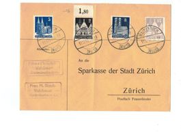 BRD Brief Waldenbuch an Sparkasse Zürich o 1950 - Bauten