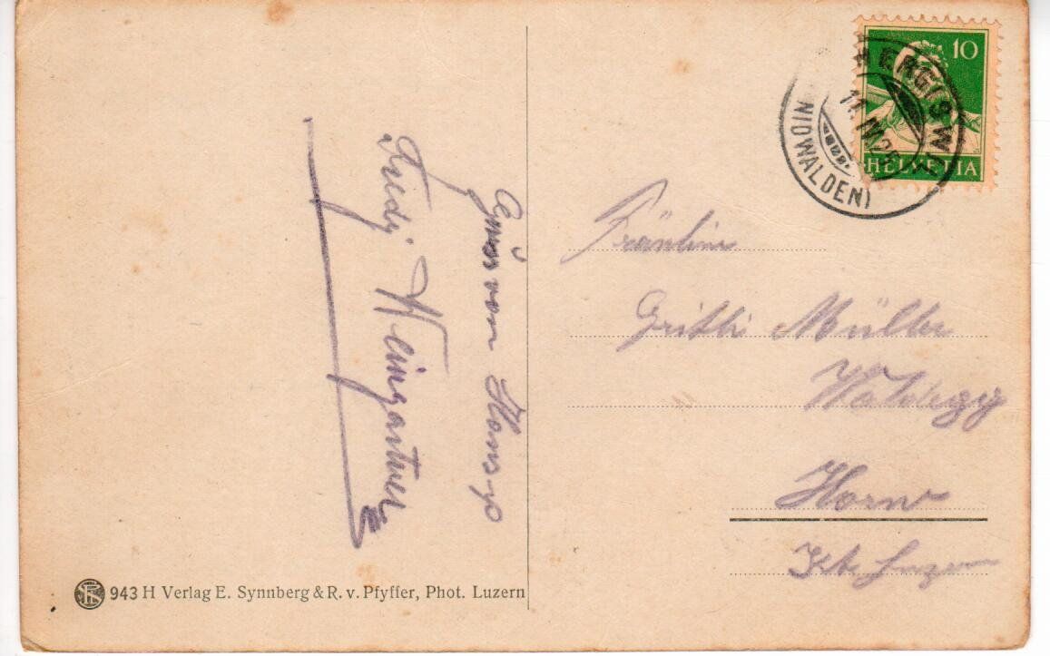 Cartoline postali: Stansstad  1925 – Usato da Wolhusen venduto da Curver9 1