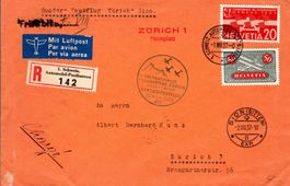 CH - Flugpost - Sonderflug - SF 37.3a Charge Brief n. Zürich