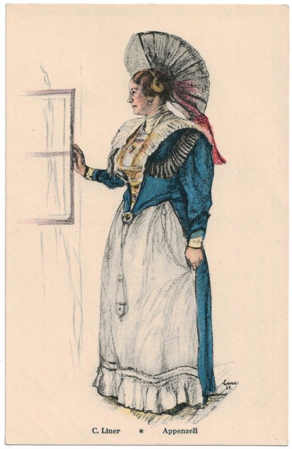 Cartoline postali: Schweizer Trachten: APPENZELL - Costumes Suisses – Usato da Frauenfeld venduto da POML