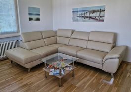 Ecksofa aus Echtleder mit Relaxfunktion